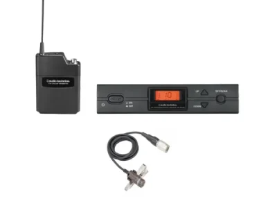 ATW-2110b/AT829cW 2000b Series UniPak System+Cardioid Condenser Lavalier Microphone
