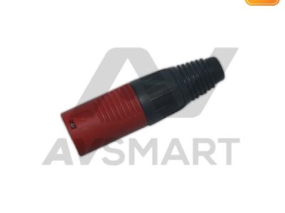 XLR cannon (male) สีแดง/ดำ